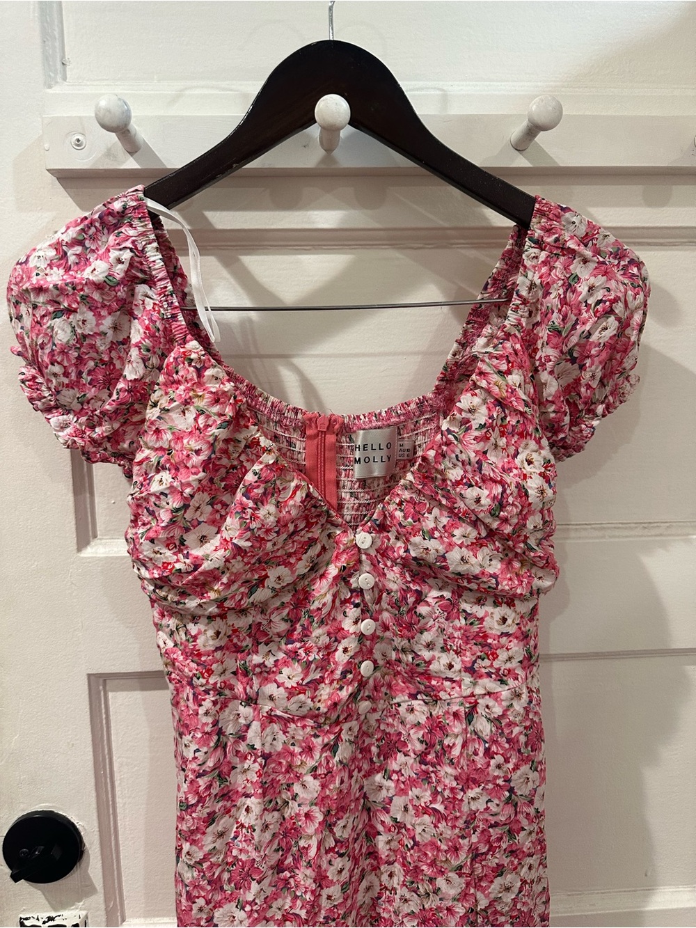 Hello Molly Pink Floral Button-Front Dress